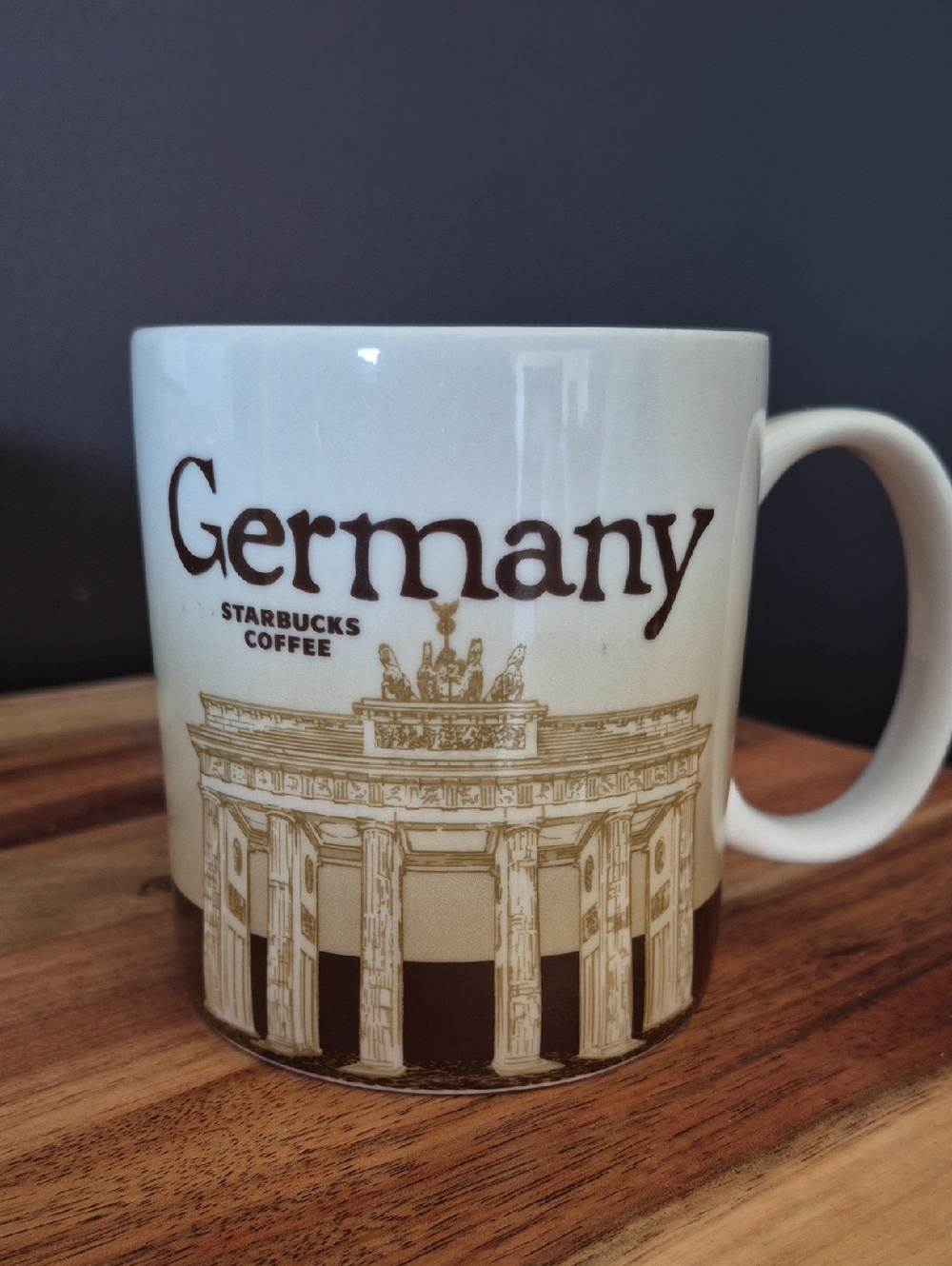 Starbucks White Mug with Brown and Tan Germany Design